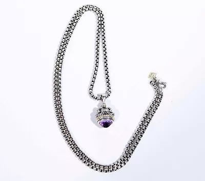 David Yurman Sterling Silver & 14k Amethyst Acorn Pendant Necklace  • $595