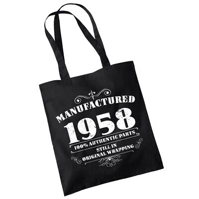£5.97 • Buy 65th Birthday Gifts For Women Men Manufactured 1958 Funny Tote Bags Present