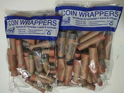 72 Rolls Preformed Assorted Coin Wrappers Tubes Quarters Pennies Nickels Dimes • $7.99