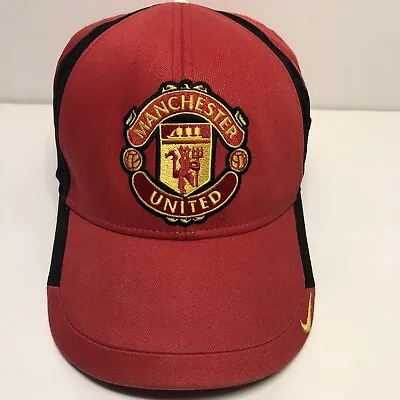 NIKE Manchester United Red Swoosh Flex Hat One Size Fits Most Cap Used • $10