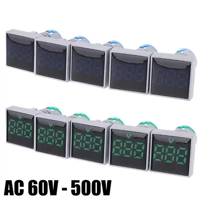 10PCS AC 60V-500V Square Digital LED Voltmeter Voltage Gauge Meter Tester 22mm • $16.99