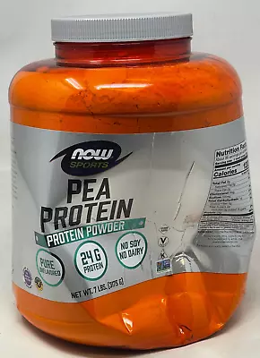 NOW FOODS Pea Protein Pure Unflavored Powder 7 Lbs BB 7/26 ~ Container Damaged • $55