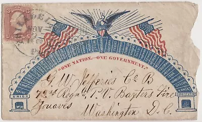 CIVIL WAR PATRIOTIC Cover Used To Soldier In 72nd PA Inf BAXTER'S FIRE ZOUAVES • $26