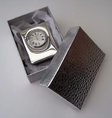 1997 Sterling Silver Miniature Desk Clock. Fully Working. R Carr Ltd • £69