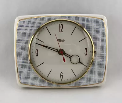 Vintage Diehl Electro Wall Clock Ceramic White Blue • $105