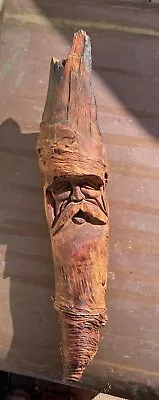 Gnome Hand Carved Wood Sculpture Spirit Man Vintage Folk Art Signed Rocky 17” • $49.99