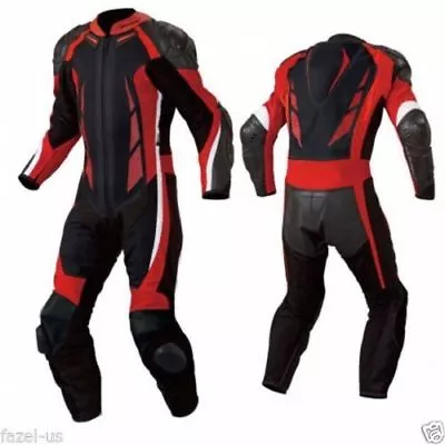 $266.65 • Buy Mens A Grade Leather Motorcycle 1PC Suit Motorbike Rider Racing Armour Sports AB