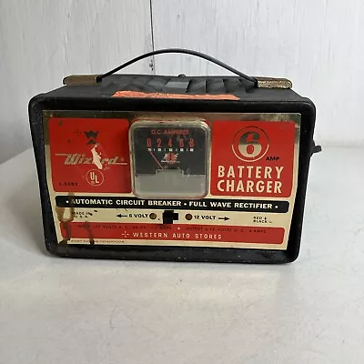TESTED Vintage Wizard Western Auto 6 Amp Battery Charger 12v 6v Switchable • $40