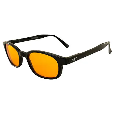 MotoFrames MF Lockdown Motorcycle Sunglasses Black Frames Orange Lens • $10.99