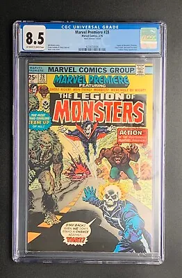 MARVEL PREMIERE #28 KEY 1st LEGION OF MONSTERS CGC 8.5 MARK JEWELERS INSERT • $799