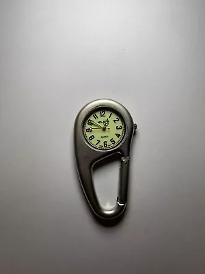 Silver Clip-on Carabiner FOB Watch For Doctors Nurses Paramedics Chefs Sports • £8.99