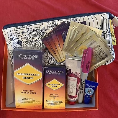 L'Occitane Face Big 50ML Immortelle Overnight Reset Serum Oil Eye Serum 15Ml Duo • $109