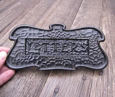 Old Cast Iron Letter Box Plate / Door Mail Slot WORKING SPRING • £42