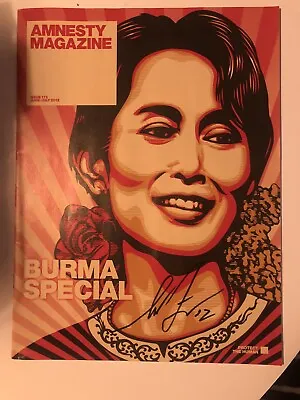 Shepard Fairey Signed Aung San Suu Kyi Amnesty International Magazine Obey 2012 • £40