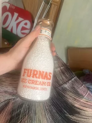 $39.99 • Buy Rare Furnas Ice Cream Co Dairy Bottle Newark Ohio Vgc