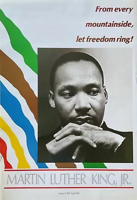 Martin Luther King Jr. Vintage 1980’s Tribute Poster 24 X 35  Let Freedom Ring! • $104.13