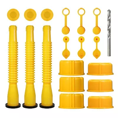 3 Kit-Yellow Gas Can Spout Set Gas Can Nozzle 1/2/5/10 Gal Of Old Tanks (19 ... • $15.45