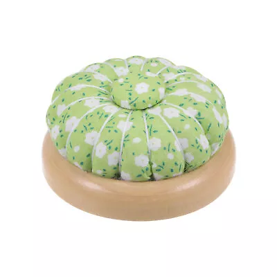 Magnetic Pin Cushions Wooden Base Sewing Needle Holder Light Green White • $8.61