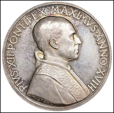 Pope Pius XII Silver Medal 1955 Vatican Papal States Original Rome Rare Edition  • $260