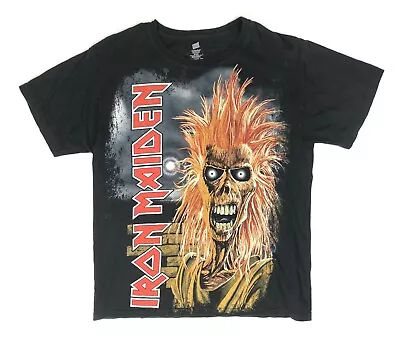 Hanes Mens M Black T-Shirt Iron Maiden Hairy Eddie Graphic - Vintage • $42.07