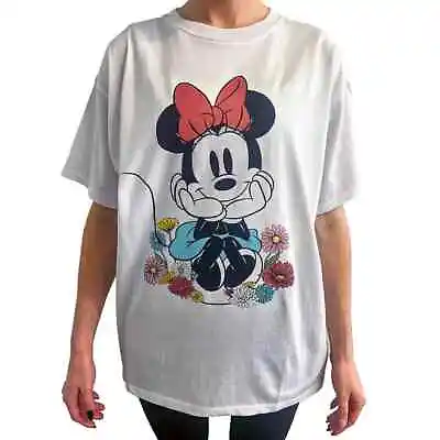 Disney Ladies Licensed Minnie Mouse Short Sleeve Tee With Embroidery Size LARGE • $11.70