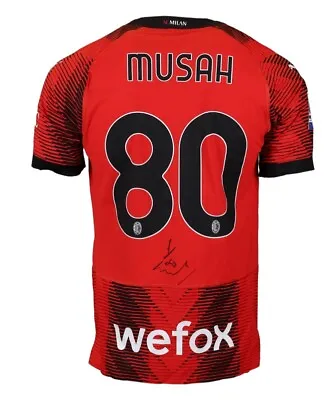 Signed Yunus Musah #80 Of AC Milan Match Used Soccer Jersey • $499.99