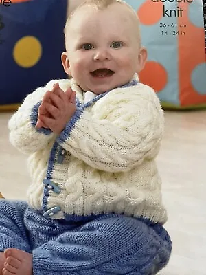 £1.95 • Buy Baby/Childrens DK Easy Cable Cardigans  & Leggings Knitting Patterns 14”-24”