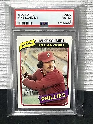 Mike Schmidt 1980 Topps Philadelphia Phillies Baseball Card - PSA 4 • $0.99