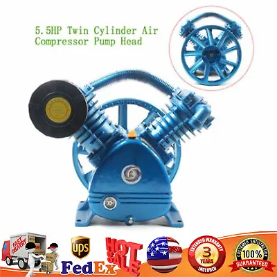  5HP V Style 2-Cylinder Air Compressor Pump Motor Head Double Stage 175PSI • $213.75