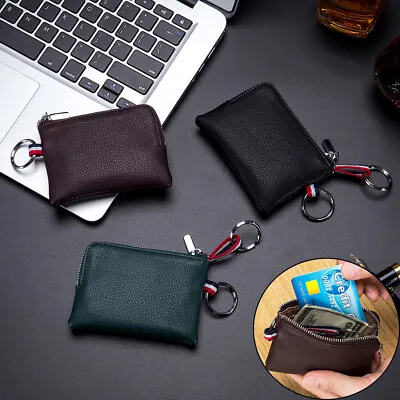 Men Women Leather Coin Purse Wallet Mini Keyrings Card Holder Change Pouch US • $7.83