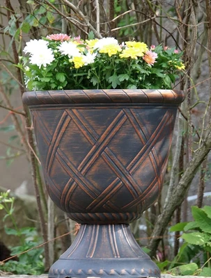 £26.99 • Buy Large Round Garden Urn Plant Pot Flower Pots Planter Outdoor Home Patio Stand