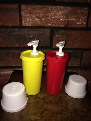 Vintage Tupperware Ketchup And Mustard Pump Dispensers 1329 • $24.99