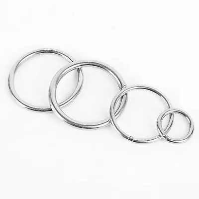 304 Stainless Steel Round Rings Heavy Duty Solid Metal O Ring Welded Smooth • $2.15