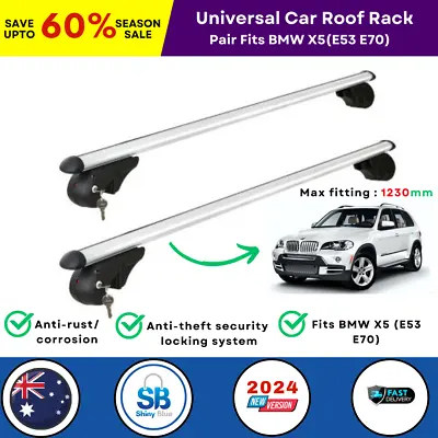 Roof Racks | Pair | Fits BMW X5 (E53 E70) Car Top Universal Aluminium Cross Bars • $89.97