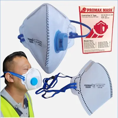 Ffp3 Face Mask Nr Dust Flat Fold Valved Protective Respirator Washable Reusable • £3.32