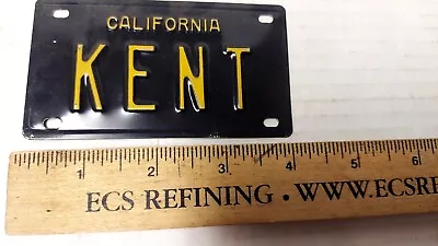 Vintage Black California Metal Bike License Plate BMX Klunker “KENT” 1960's • $19.67