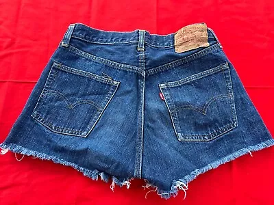 VTG Levis Big E 501  Denim Jeans Cutoff Shorts Sz 31 Dark Selvedge • $199.99