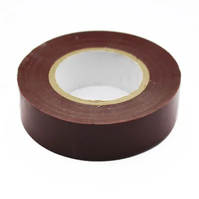 1 X BROWN 19mm X 20m ELECTRICAL PVC TAPE INSULATION INSULATING FLAME RETARDANT • £1.39