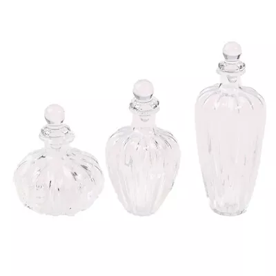 Dollhouse Miniature Glass Bottle Glass Stopper Tiny Jar Vials Doll Decor T F6 • $2.57