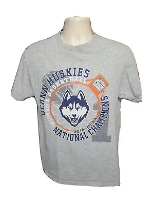 2014 NCAA UConn Huskies National Champions Final Four Adult Medium Gray TShirt • $18