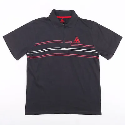 LE COQ SPORTIF Mens Grey 00s Short Sleeve Polo Shirt S • £12.99