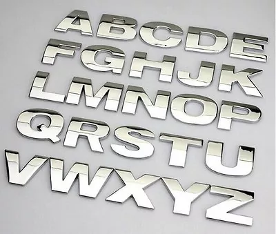 New Chrome 3D Self-adhesive Letter Number Car Badge Door Sticker For Home & Auto • £0.99