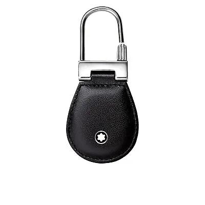 Mens Keychain Montblanc Meisterstuck 130072 Metal Ring Key Fob In Black Leather • $183.74