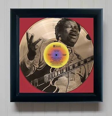 B.B. King King Size Framed Gold Etched LP Shadowbox • $124.95