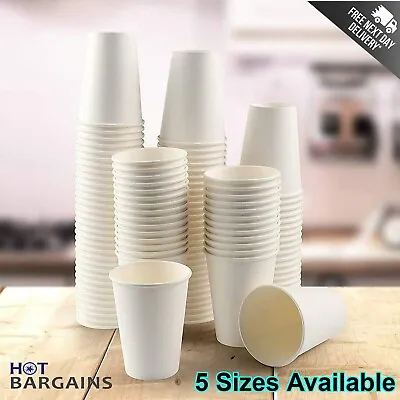 Paper Cups Disposable For Hot And Cold Drinks  Sizes: 4oz7oz8oz12oz16oz20oz • £154.95