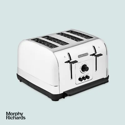 Morphy Richards  4 Slice Toaster 240134 Venture Brushed Stainless Steel White • £29.95
