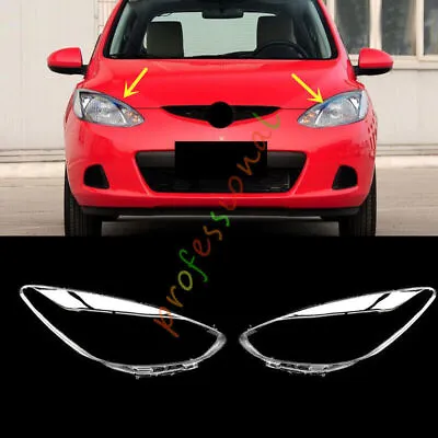 For Mazda 2 2011-2014 Both Side Headlight Clear Lens Cover Replace + Sealant • $133.40