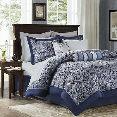 Madison Park Aubrey 12 Piece Comforter Set With Cotton Bed Sheets • $197.99