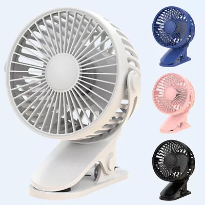 USB Rechargeable Mini Cooling Fan Clip On Desk Table Office Stroller Camping Gym • $12.99