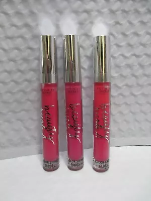 Victoria's Secret Beauty Rush Color Shine Gloss Flirt .11 Oz Nwob Lot Of 3 • $22.50